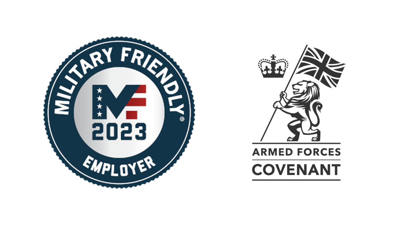 Military Friendly Employer 2023 and Armed Forces Covenant badges